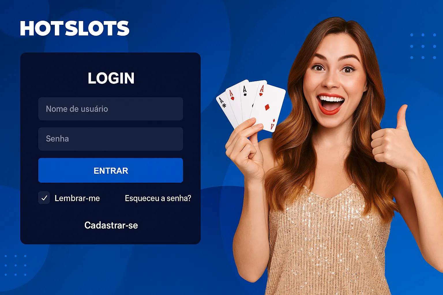 Criar uma nova Conta no plataforma HotSlots